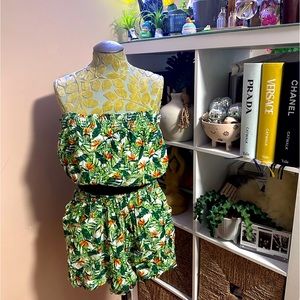 Strapless Printed Romper